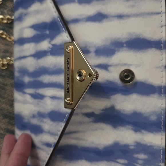 Michael Kors Blue Tie-Dye Clutch - Picture 6 of 8